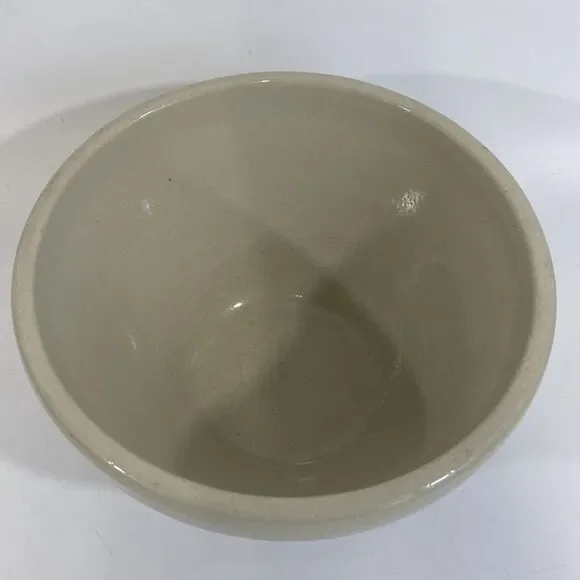 Vtg‎ ROSEVILLE POTTERY STONEWARE MIXING BOWL Blue Stripes 7” Farmhouse - Picture 3 of 7